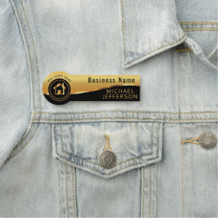 Professional Realtor  - Black & Gold Name Tag