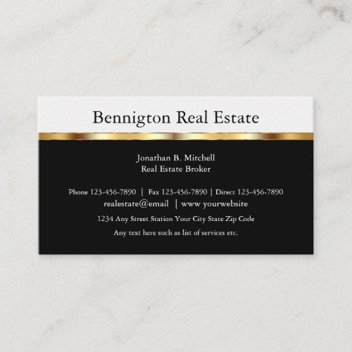 Professional Realtor Classy Business Card