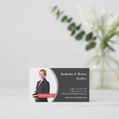 Professional Realtor Left Photo Business Cards (Standing Front)