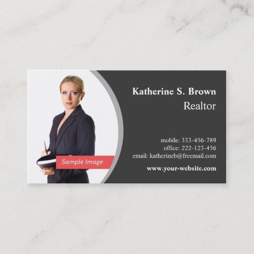 Professional Realtor Left Photo Business Cards