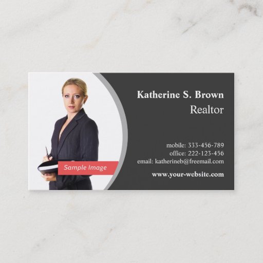 Customizable Professional Realtor Left Photo Business Cards