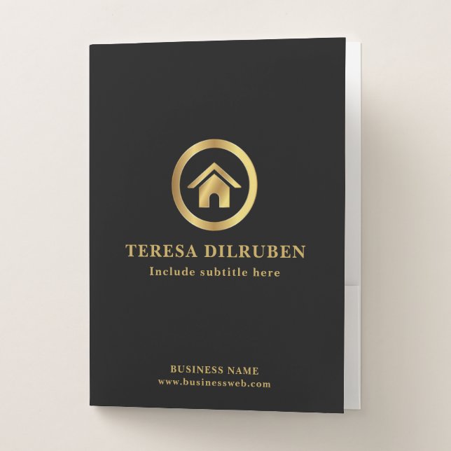 Professional Realtor Logo Pocket Folder (Front)