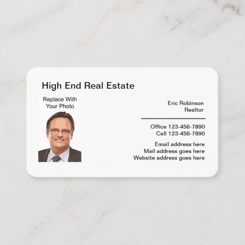 Professional Realtor Photo Template Business Card