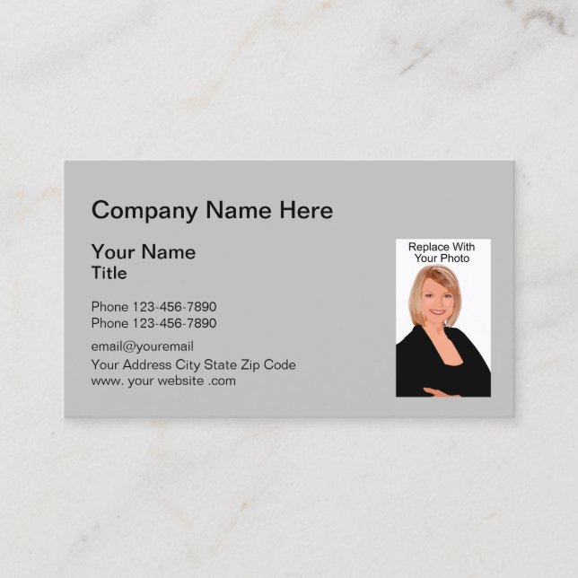 Professional Realtor Photo Template Business Card (Front)