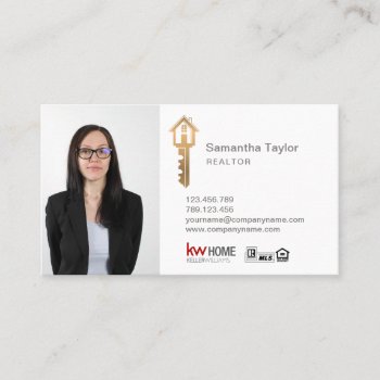 Professional Realtor Real Estate Add Photo Key Bus Business Card by smmdsgn at Zazzle