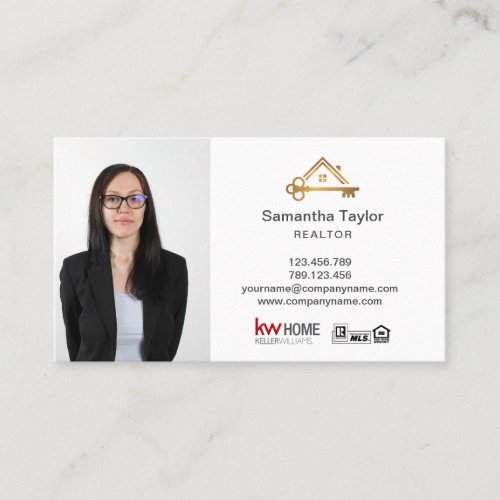 Professional Realtor Real Estate Add Photo Key Bus Business Card