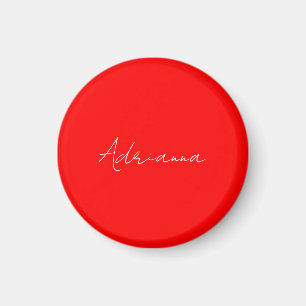 Professional red add your name handwriting retro magnet