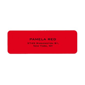 Professional Red Background Simple Plain Elegant Label by made_in_atlantis at Zazzle