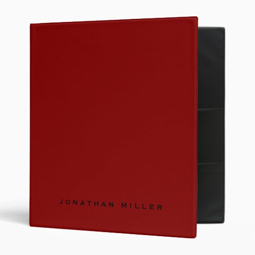 Professional Red  Black Custom Name 3 Ring Binder