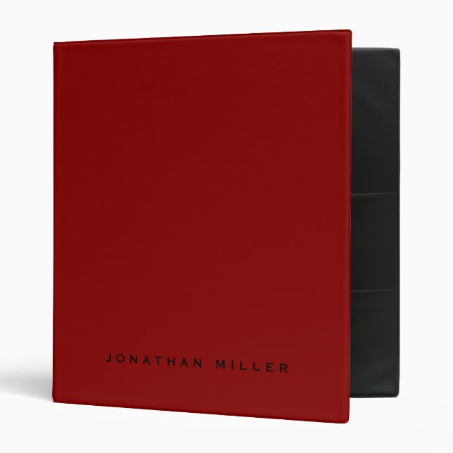 Professional Red & Black Custom Name 3 Ring Binder (Front/Inside)