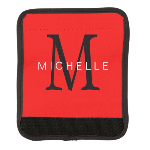 Professional Red Black Monogram Your Name Luggage Handle Wrap