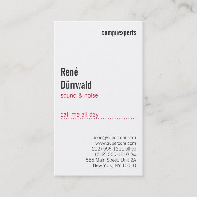 Professional red business card (Front)
