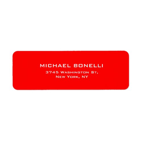 Professional Red Color Simple Plain Elegant Label