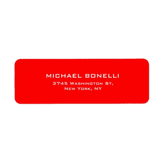 Professional Red Color Simple Plain Elegant Label (Front)