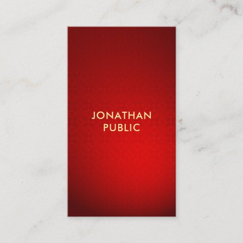 Professional Red Damask Gold Text Elegant Template Business Card