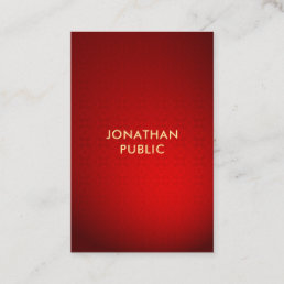 Professional Red Damask Gold Text Template Modern Business Card