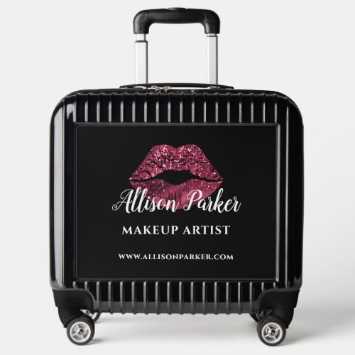 Professional  Red Glitter Makeup Artist Business Luggage