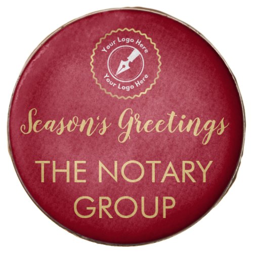 Professional Red  Gold Seal Notary Logo Holiday Chocolate Covered Oreo