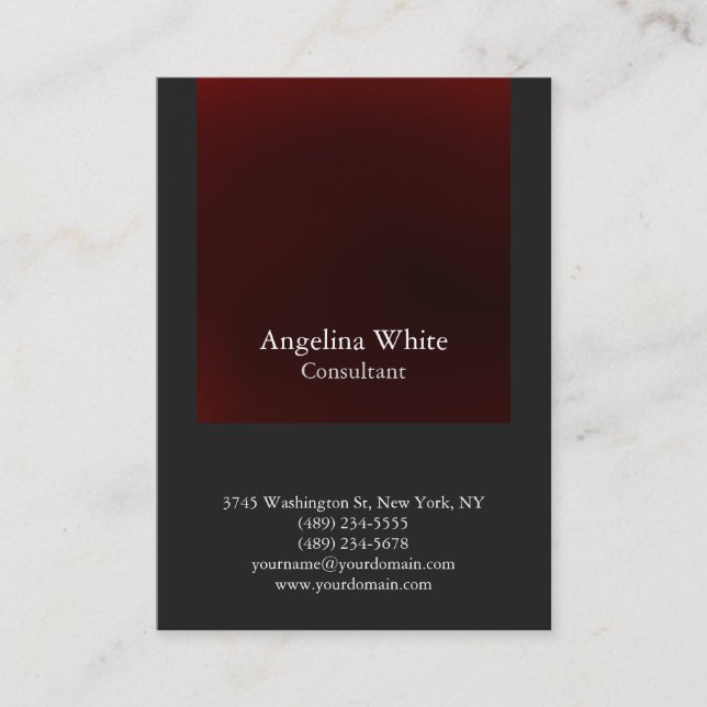 Professional Red Gray Color Background Unique Business Card (Front)