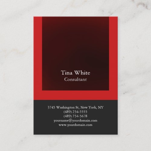 Professional Red Gray Color Striped Unique Business Card