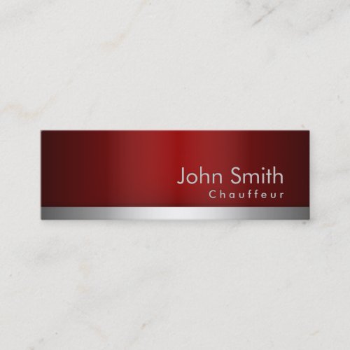 professional Red Metal Chauffeur Business Card