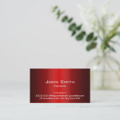 Professional Red Metal Pharmacist Business Card (Standing Front)