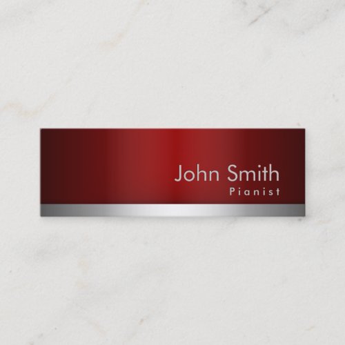 professional Red Metal Pianist Business Card