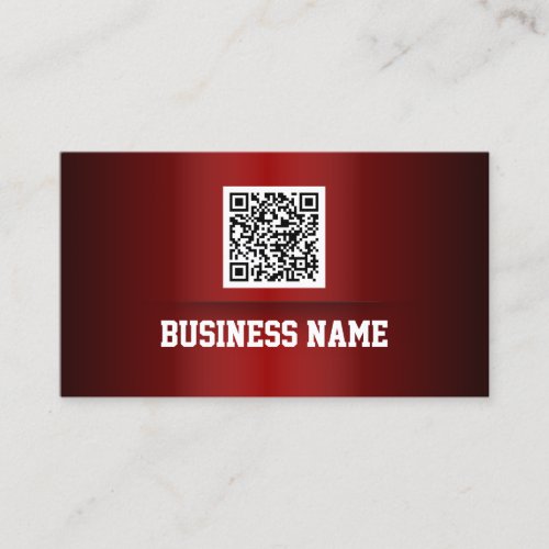 Professional Red Metal QR Code Business Card