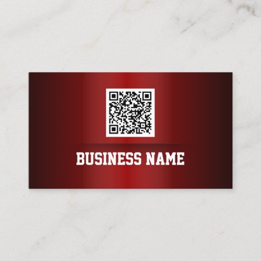 Customizable Professional Red Metal QR Code Business Card
