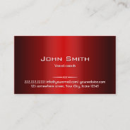 Professional Red Metal Vocal Coach Business Card at Zazzle