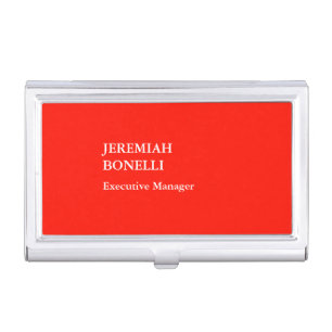 Professional red minimalist modern business card case