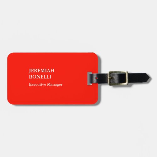 Professional red minimalist modern luggage tag