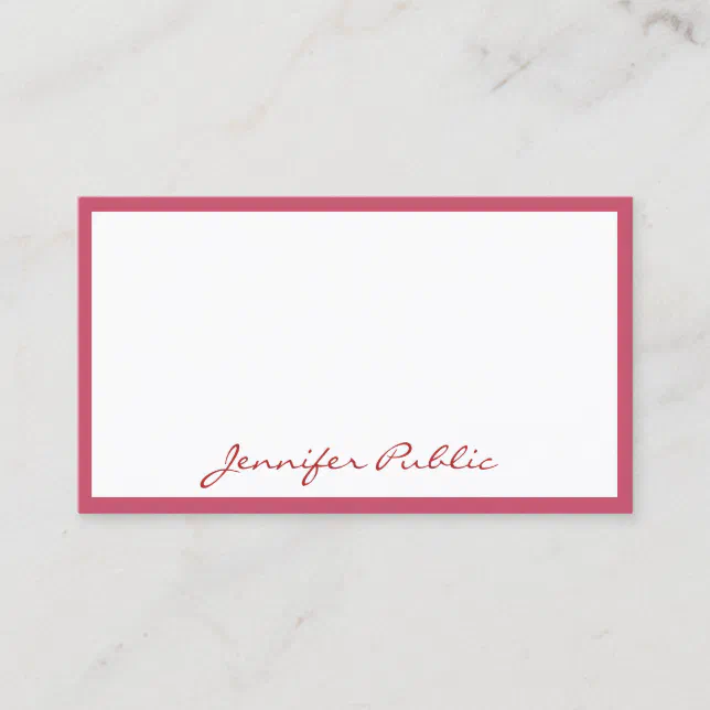 Professional Red Modern Handwritten Name Template Business Card | Zazzle