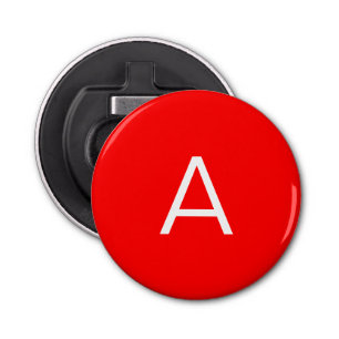 Professional red monogram initial letter bottle opener