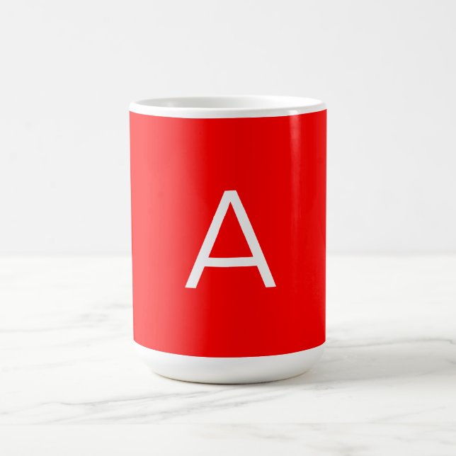 Professional red monogram initial letter coffee mug (Center)