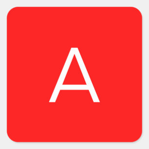 Professional red monogram initial letter square sticker