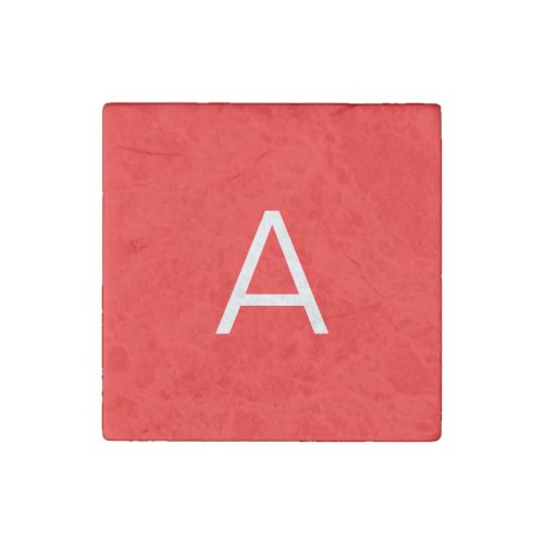 Professional red monogram initial letter stone magnet