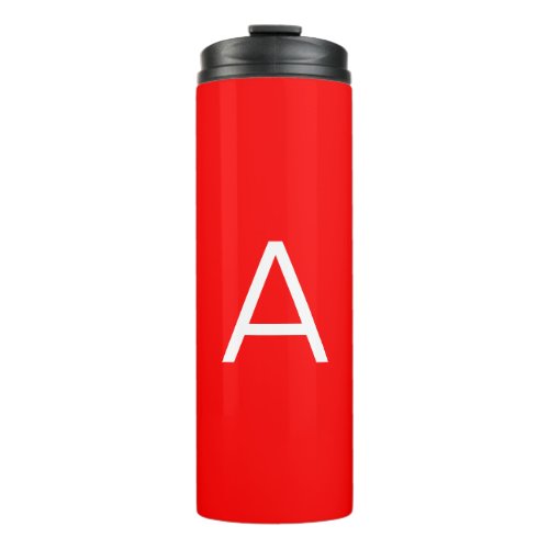 Professional red monogram initial letter thermal tumbler