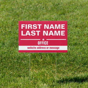 Professional Red Patriotic Political Election Sign