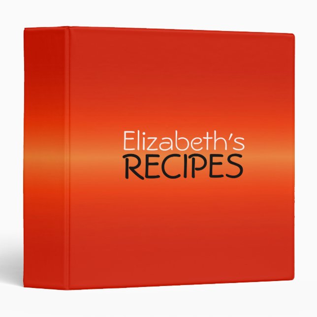 Professional Red Recipes Binder (Front/Spine)