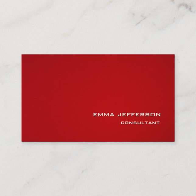 Professional Red Trendy Style Impressive Business Card (Front)