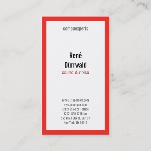 Professional red white black business card (Front)