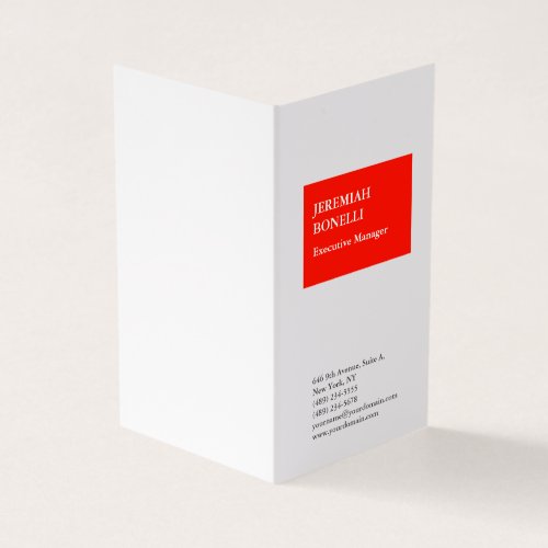 Professional red white minimalist modern business card