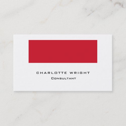 Professional Red White Modern Minimalist Trendy Business Card