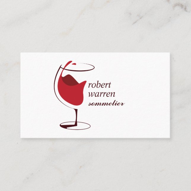 Professional  red wine glass Sommelier winemaker Business Card (Front)