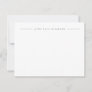 Professional Refined Modern Center Name Silver Note Card