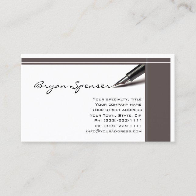 Professional Relief Writer Simple White Card (Front)