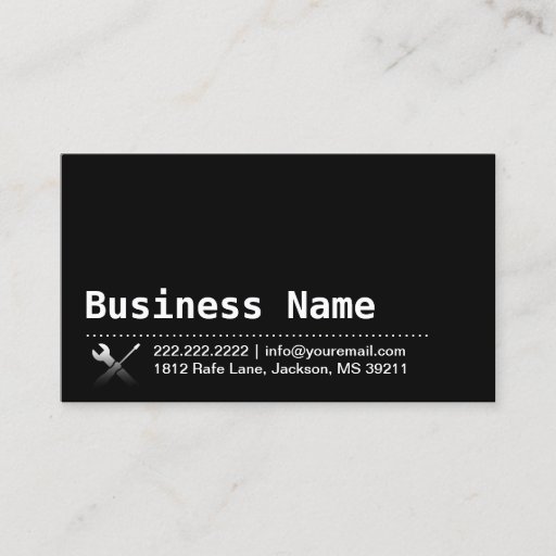 Customizable Modern Dark Repair/Handyman Business Card