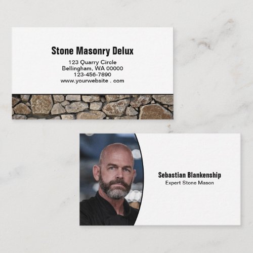 Professional Replaceable Photo Stone Wall Border Business Card