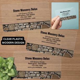 Professional Replaceable Photo Stone Wall Border Clear Business Cards